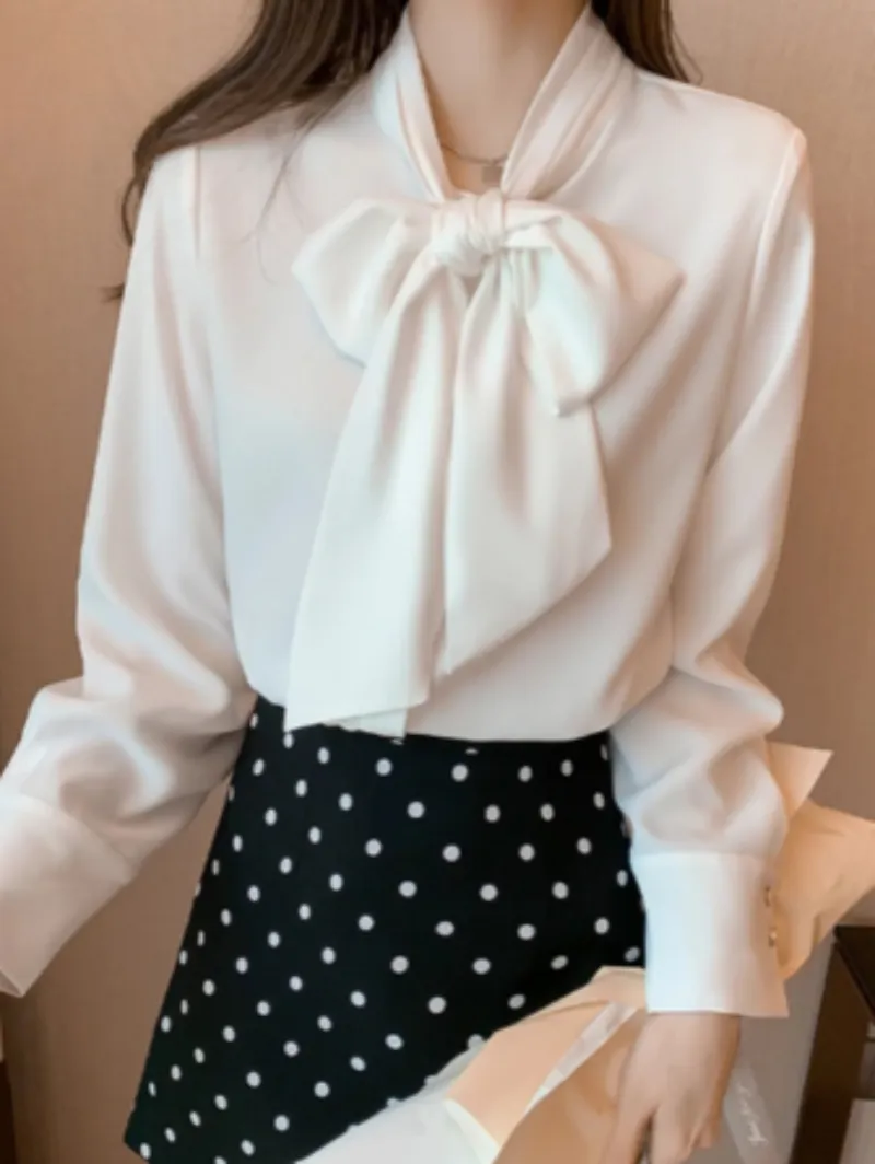 Samantha | Elegant Bow Long Sleeve Blouse