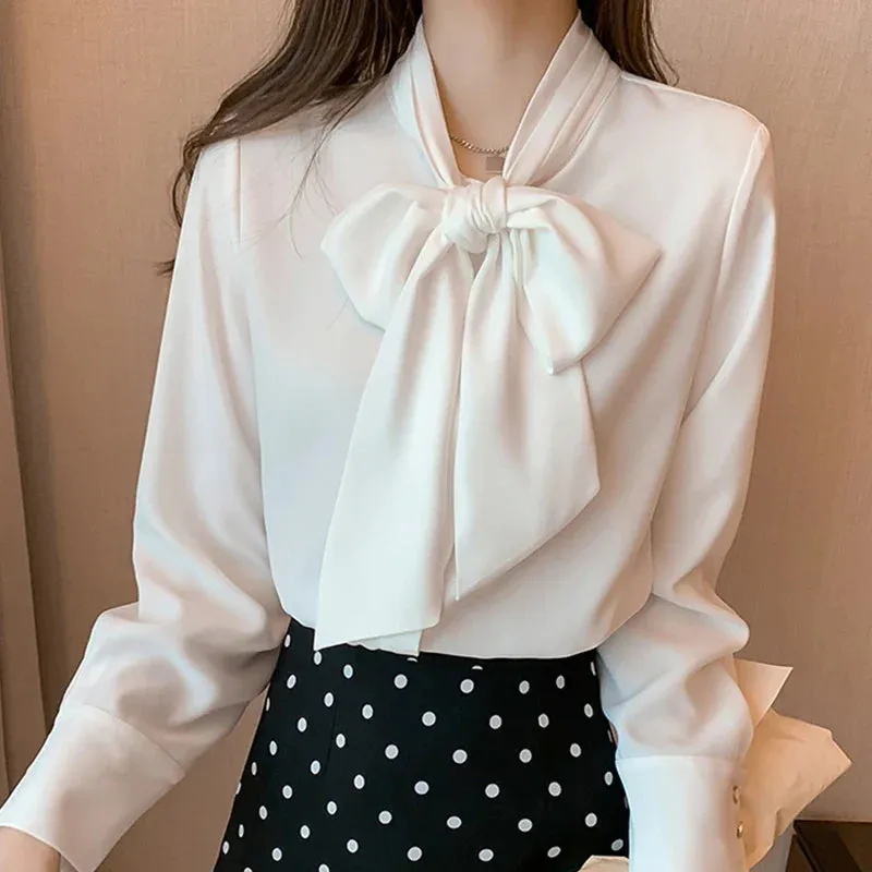 Samantha | Elegant Bow Long Sleeve Blouse