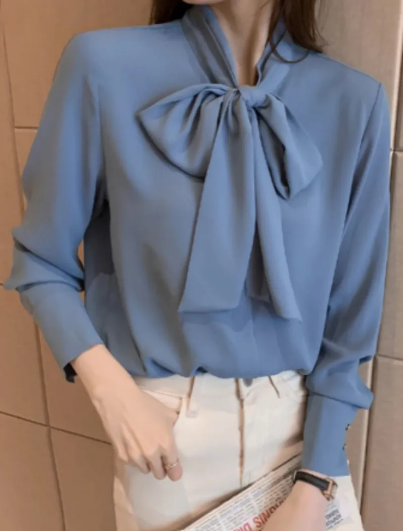 Samantha | Elegant Bow Long Sleeve Blouse