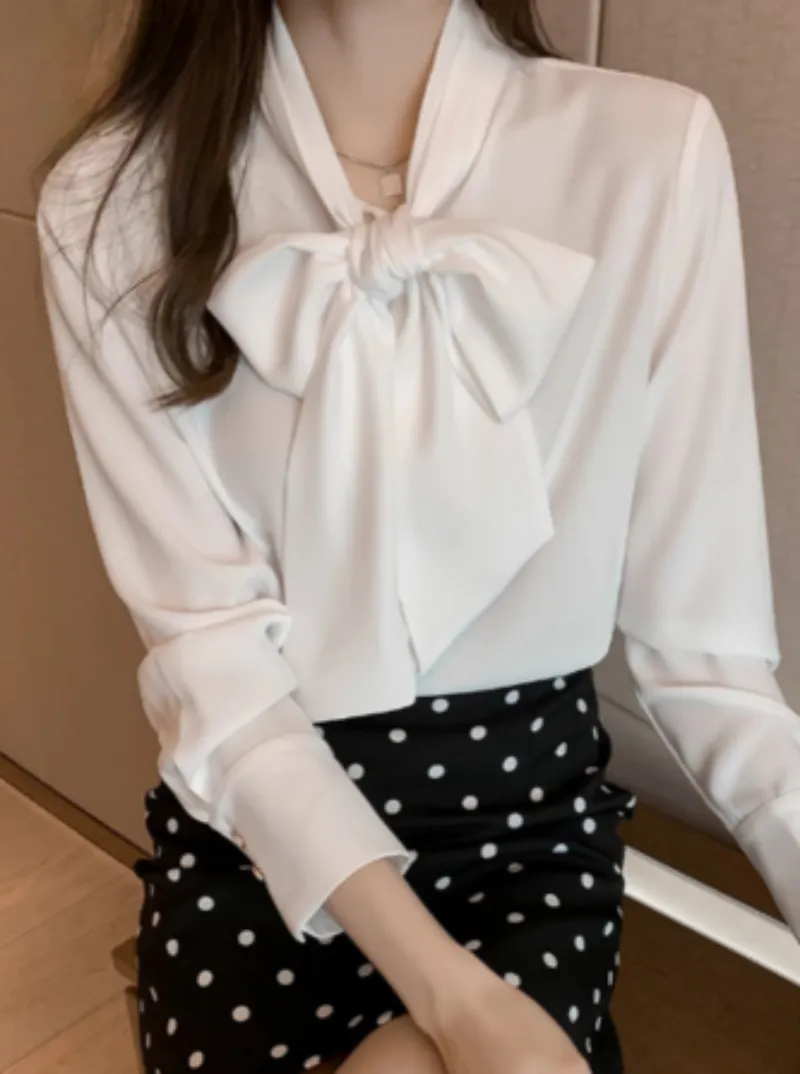 Samantha | Elegant Bow Long Sleeve Blouse