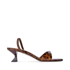 Sayuri Leopard Print Leather Sandals