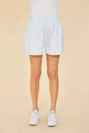 Striped Elastic Waist Shorts