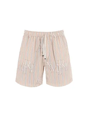 Striped Poplin Shorts