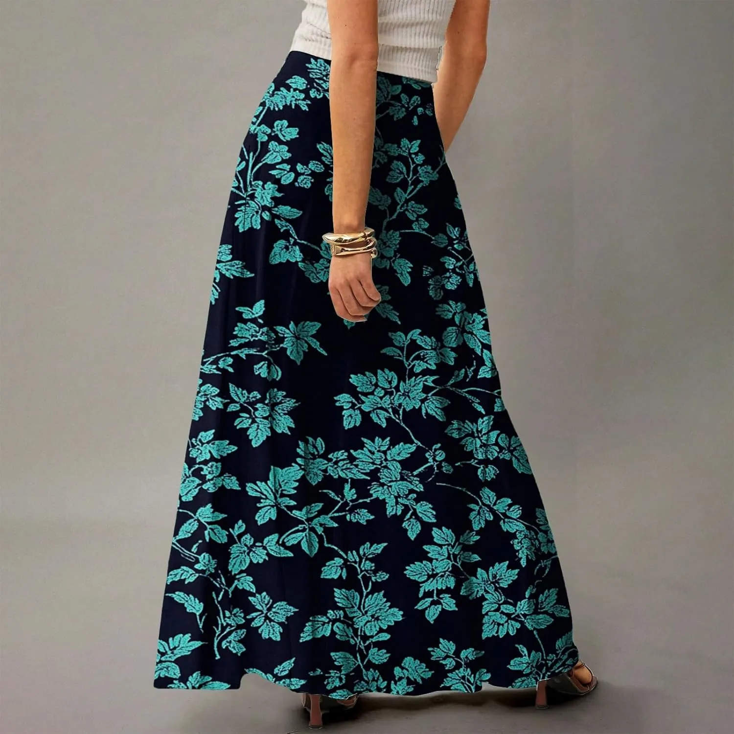 Summer Skirts for Women, Boho Maxi Vacation Beach Flowy Casual Womens Skirts