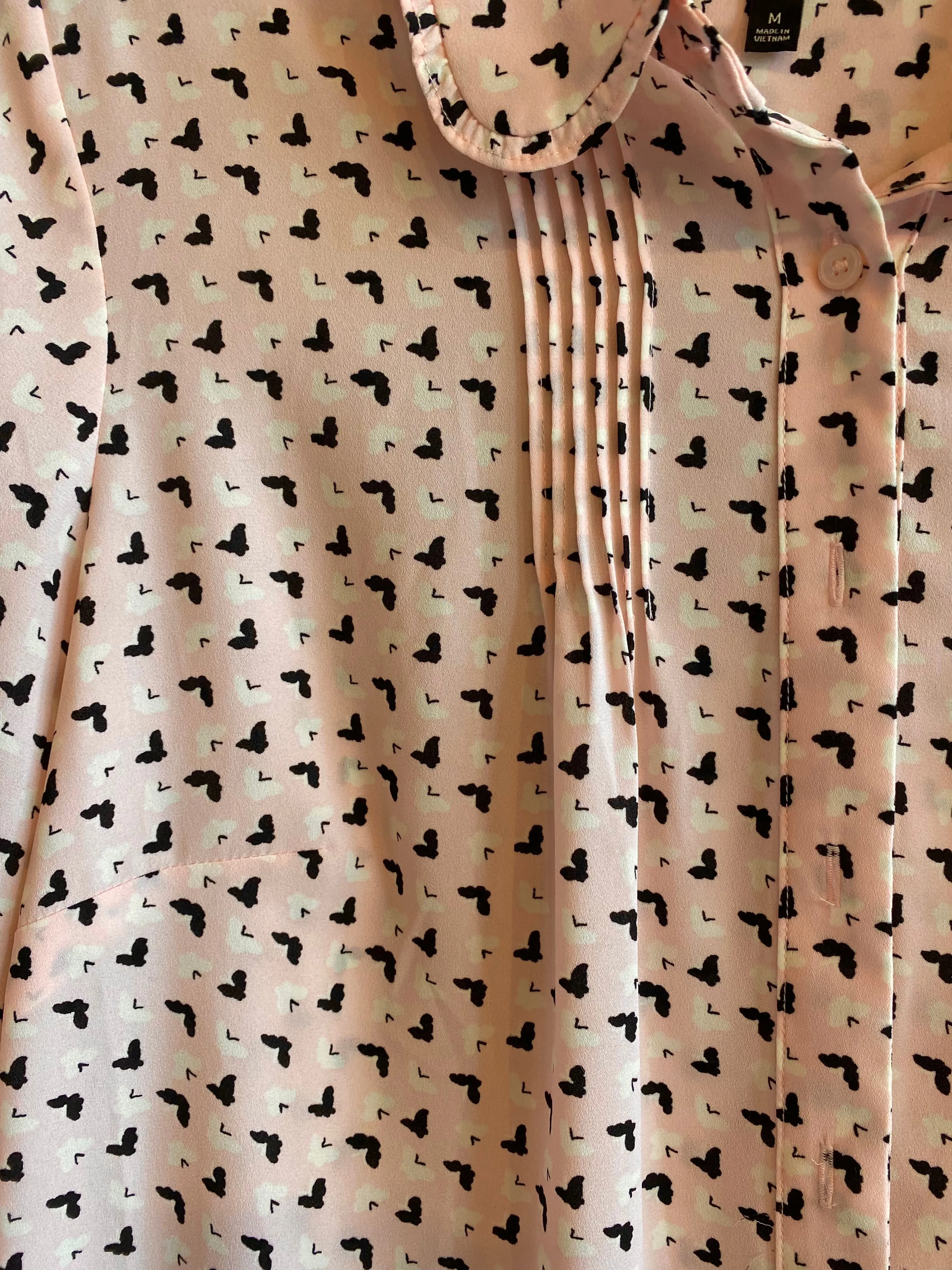 Talbots Pink Print Blouse- Size Medium