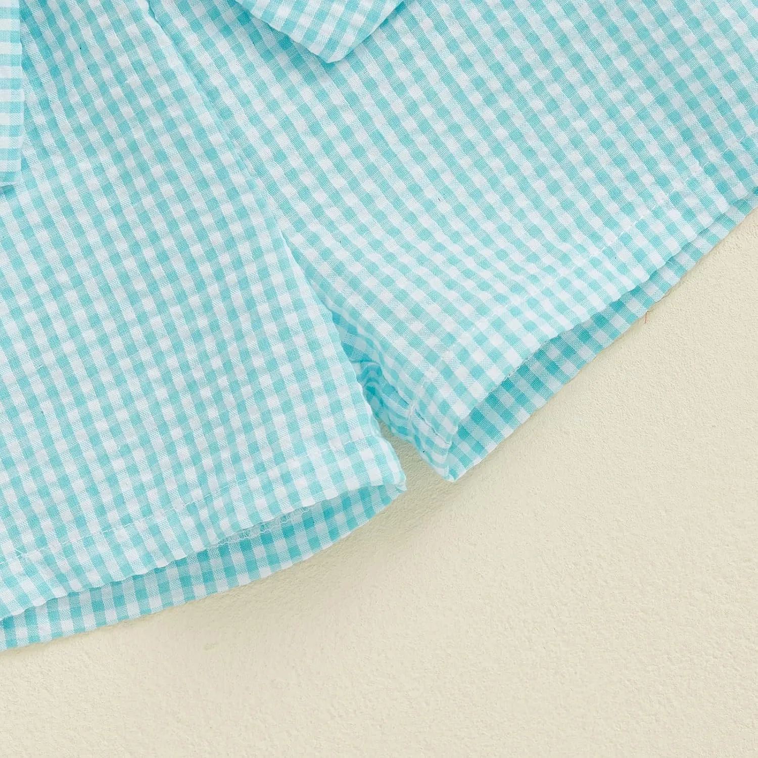 Toddler Baby Girls Gingham Seersucker Shorts Elastic Waist Striped Plaid Shorts Summer Casual Short Pants Bottoms
