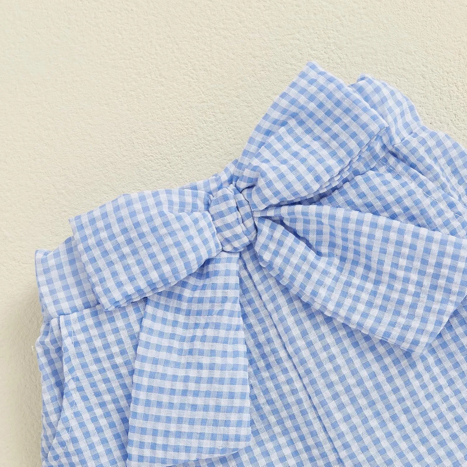 Toddler Baby Girls Gingham Seersucker Shorts Elastic Waist Striped Plaid Shorts Summer Casual Short Pants Bottoms