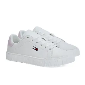Tommy Hilfiger Jeans Cool Backtab Leather Sneaker Women - WHT