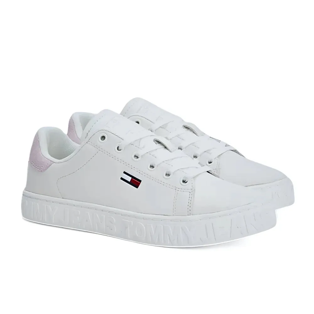 Tommy Hilfiger Jeans Cool Backtab Leather Sneaker Women - WHT
