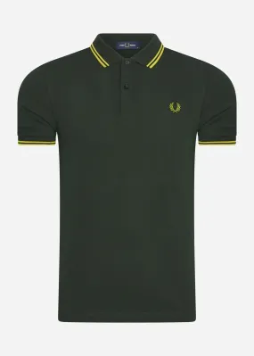 Twin tipped fred perry shirt - brit green citron