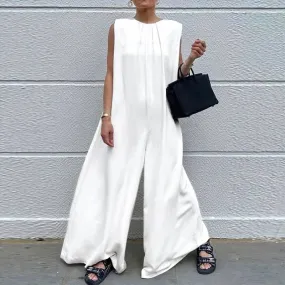 Vintage Wide Leg Pants Sleeveless Jumpsuit