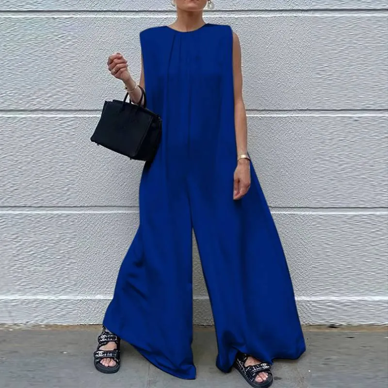Vintage Wide Leg Pants Sleeveless Jumpsuit