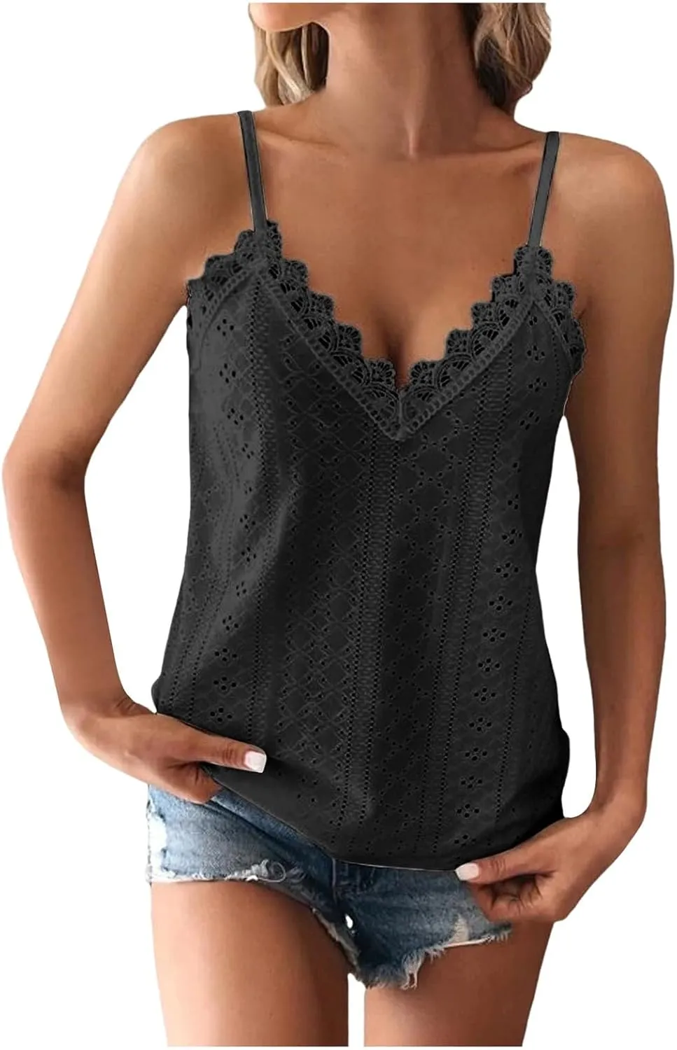 Women's Cotton Tank Top with Shelf Bra Breathable Holiday Quick Dry Adjustable Strap Camisole Basic Cami Tanks