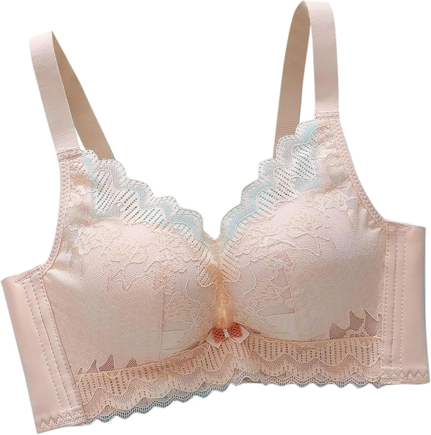 Women's Lace Push Up Bra Print Solid Color Super Gather Lightweight Everyday Bra Breathable Wirefree Trendy Underwear