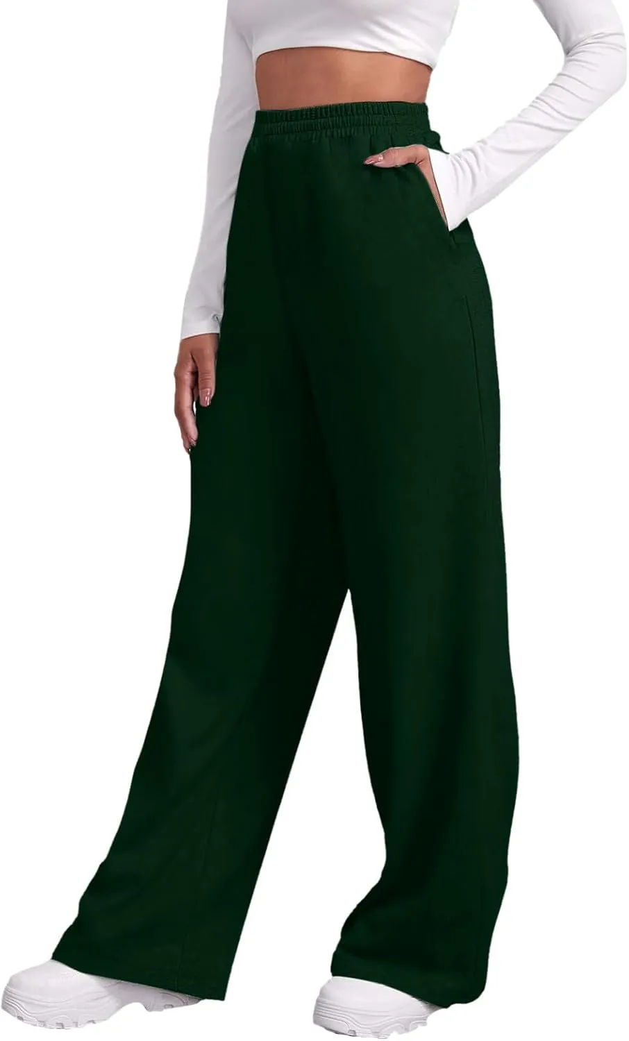 Womens Linen Summer Striped Pants Elastic Waisted Baggy Stretchy Plus Size Pants Office