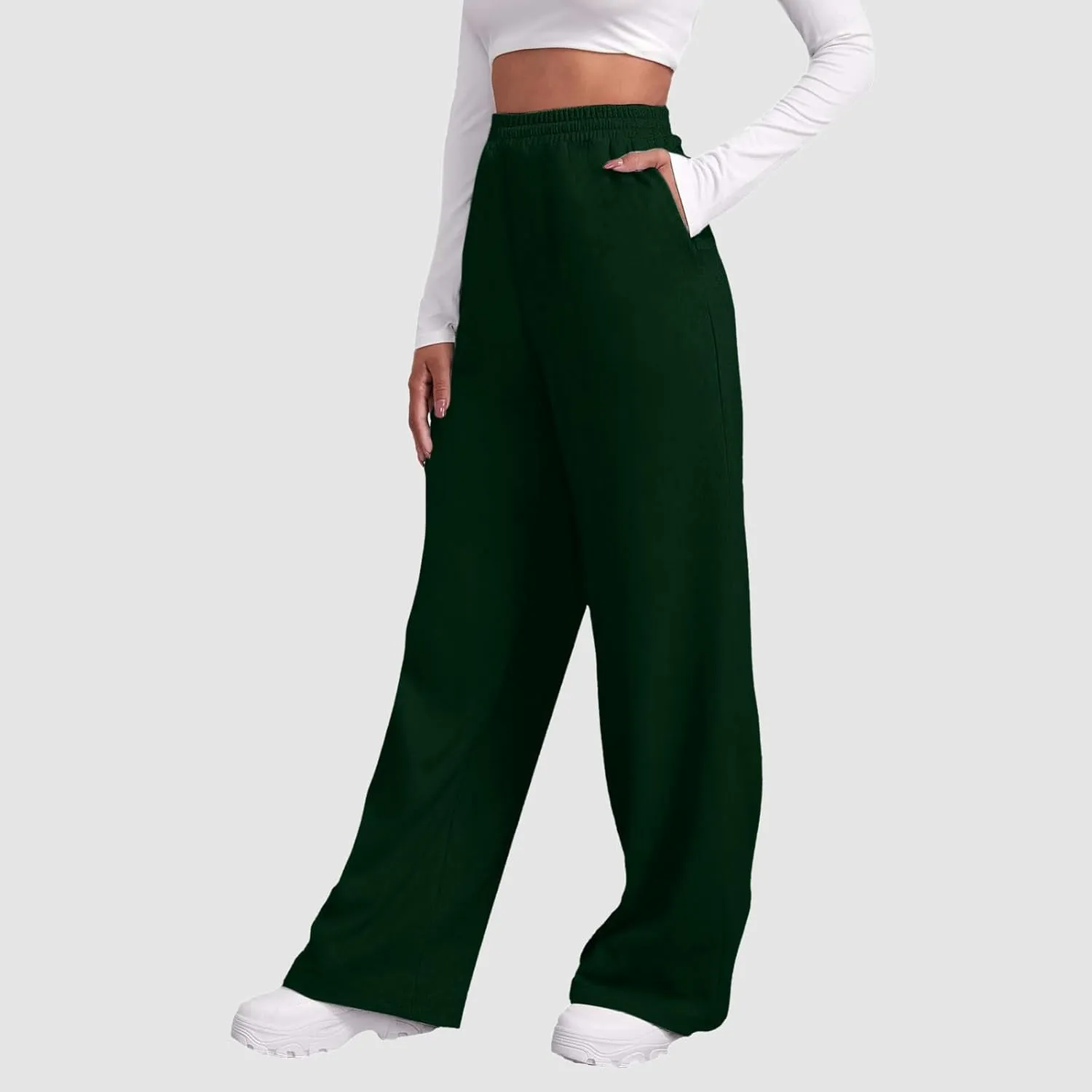 Womens Linen Summer Striped Pants Elastic Waisted Baggy Stretchy Plus Size Pants Office