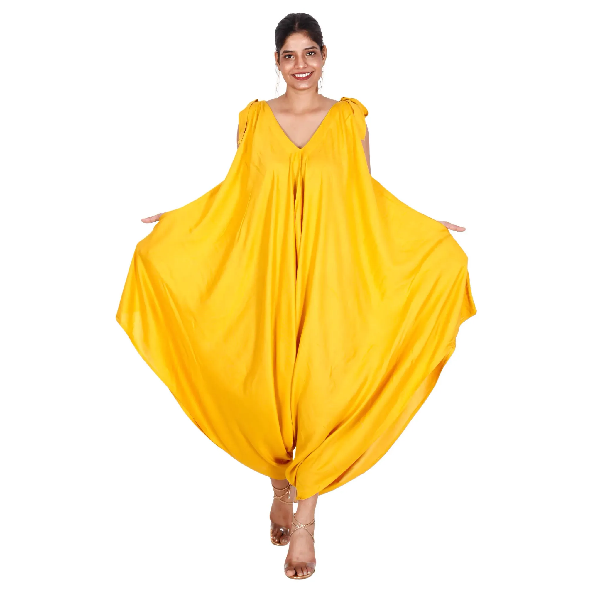 Women's Solid Color Asymmetrical Sleeveless Jumpsuit - FI-R3023