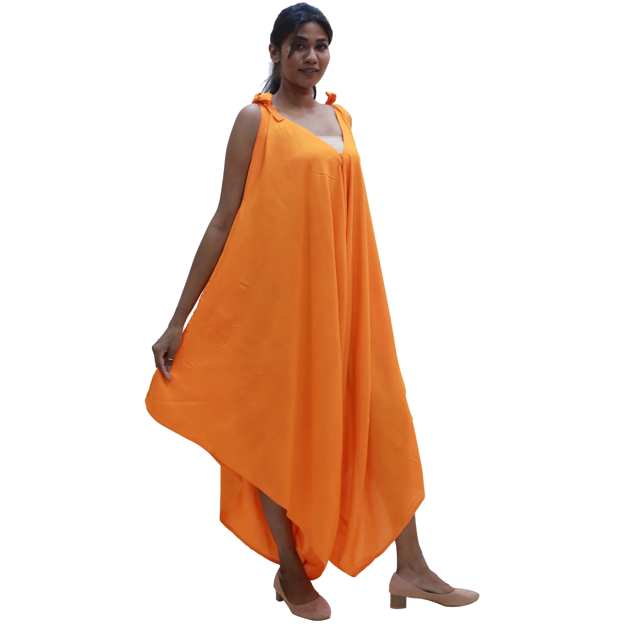 Women's Solid Color Asymmetrical Sleeveless Jumpsuit - FI-R3023