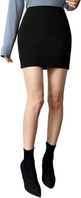 Women’s Summer Flowy Skirt Dress Women's Solid Color Pencil Short Skirt Elegant