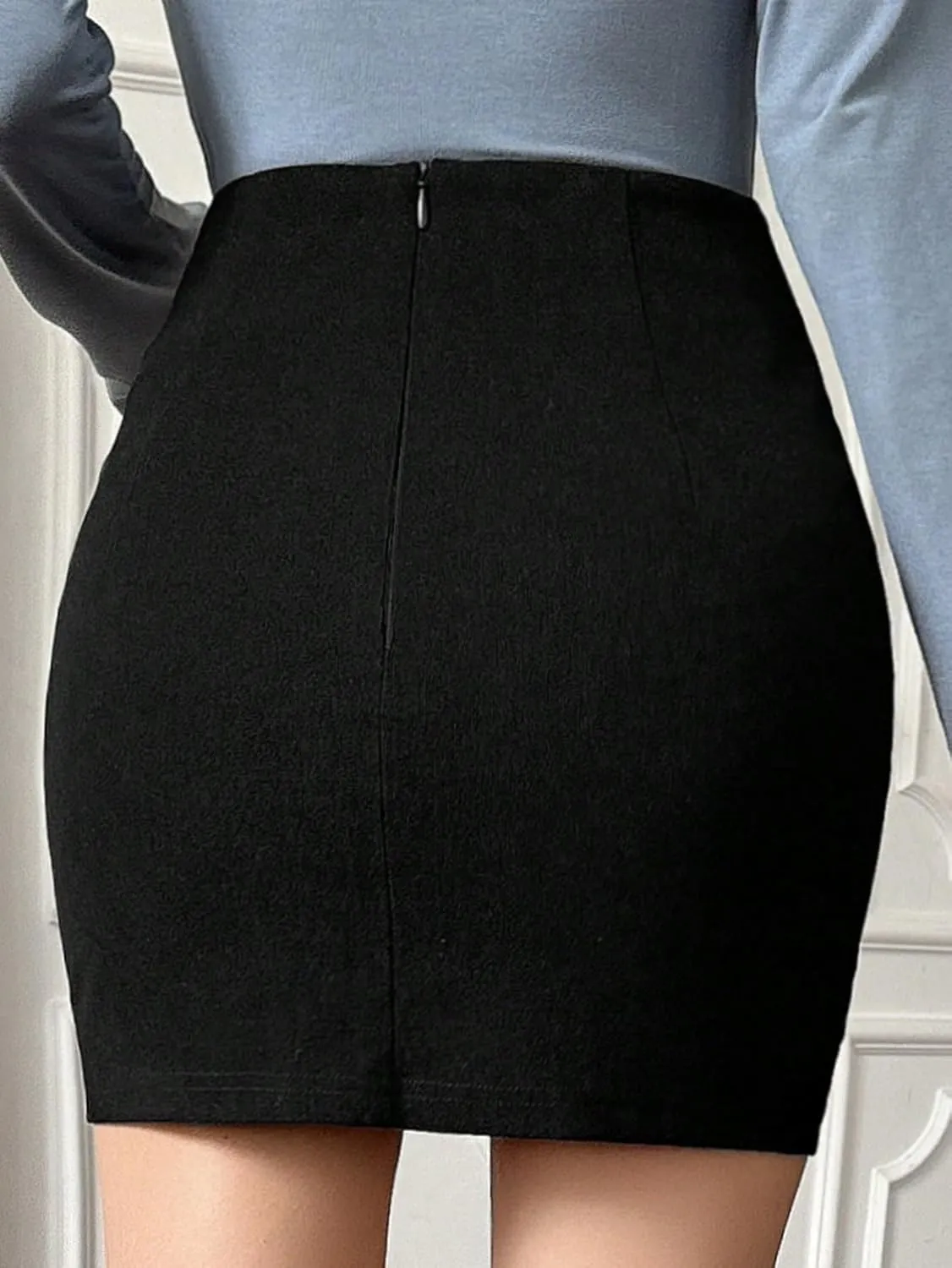 Women’s Summer Flowy Skirt Dress Women's Solid Color Pencil Short Skirt Elegant