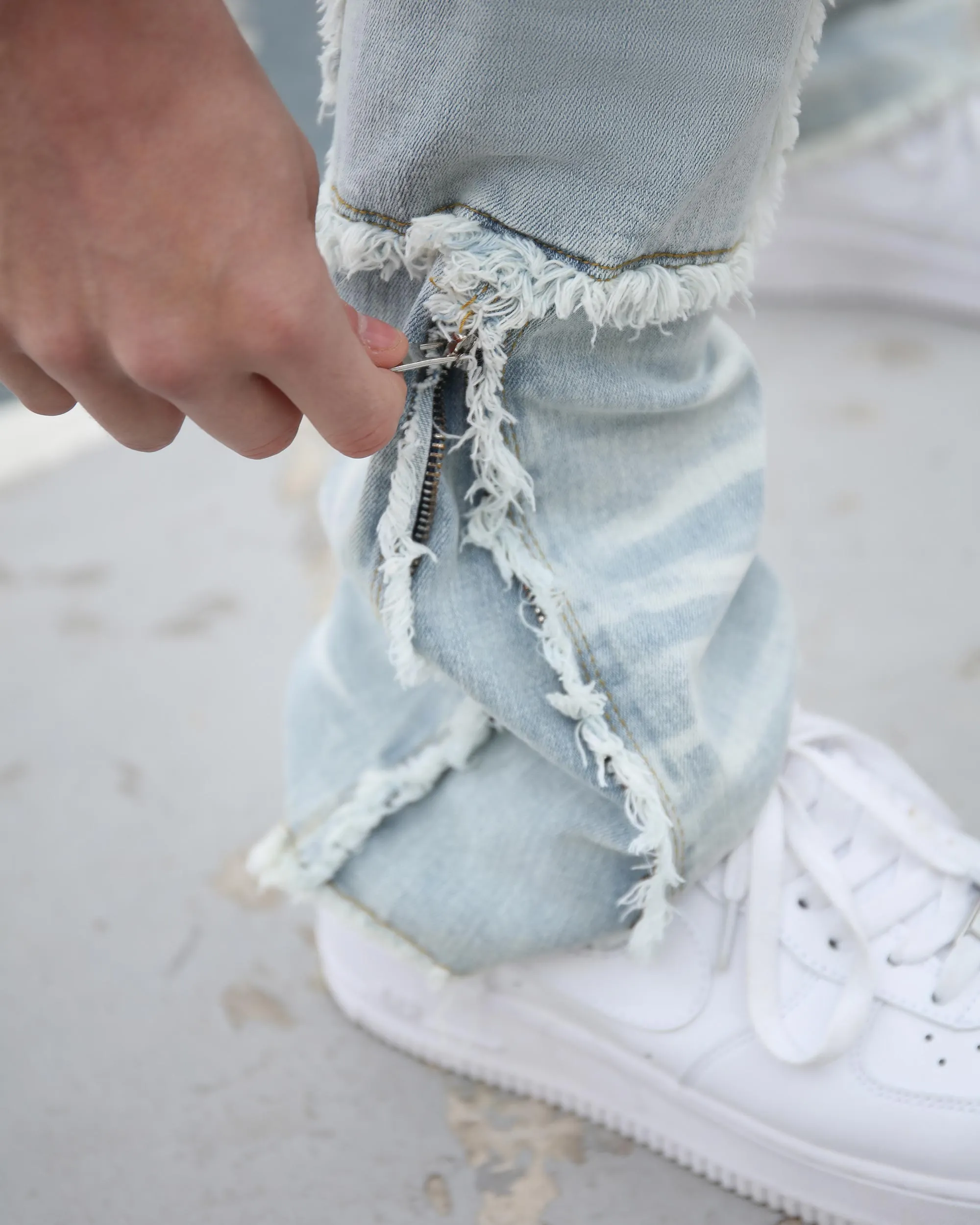 Workwear Flared Jeans with Tassel Accents